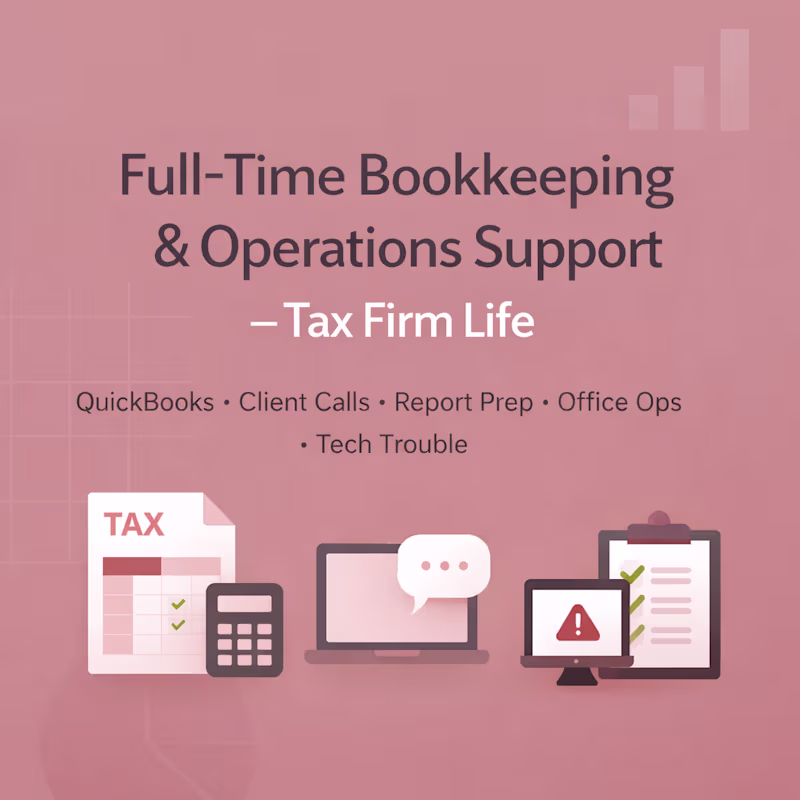 Cover image for Tax Prep & Bookkeeping Support – Tax & Financial Firm I was ...