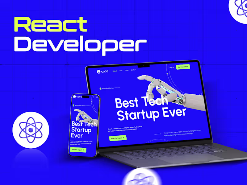Cover image for You will get React Development, React Website, React and Next.js