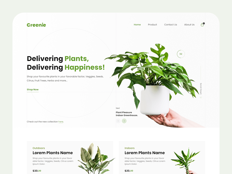 Cover image for Greenie - Plant Nursery Landing Page