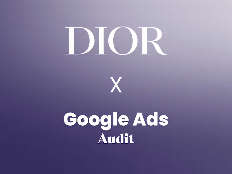 Cover image for DIOR | Google Ads Account Audit
