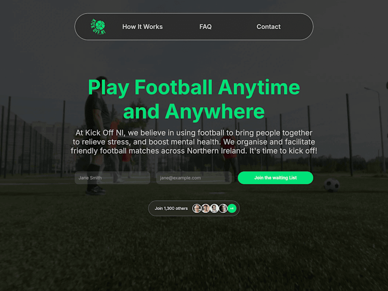 Cover image for Kick-Off NI waiting List website 