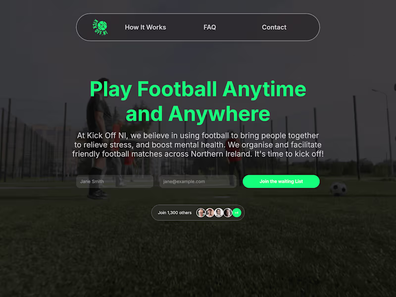 Cover image for Kick-Off NI waiting List website 