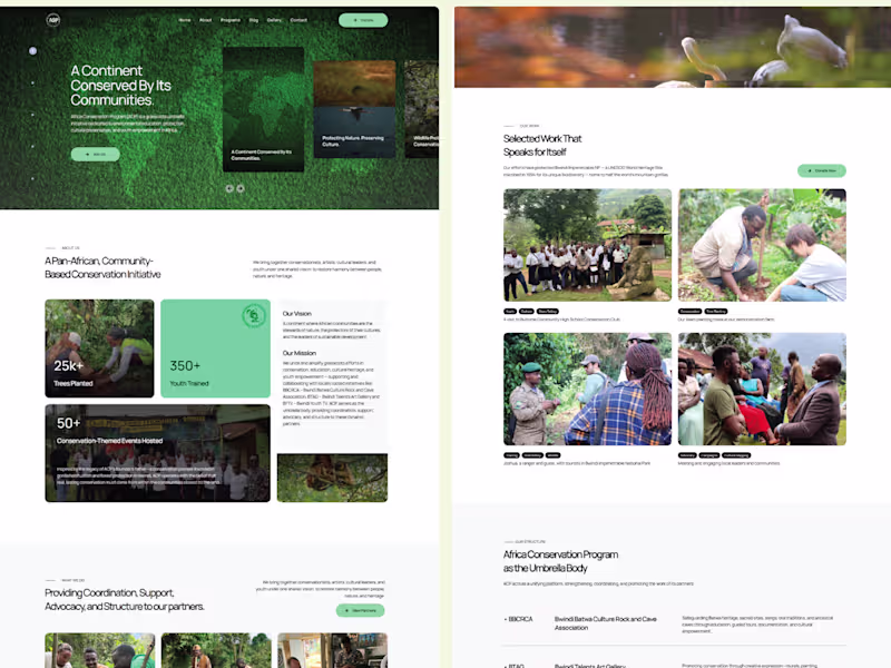 Cover image for Website Design + Development for a Conservation Program