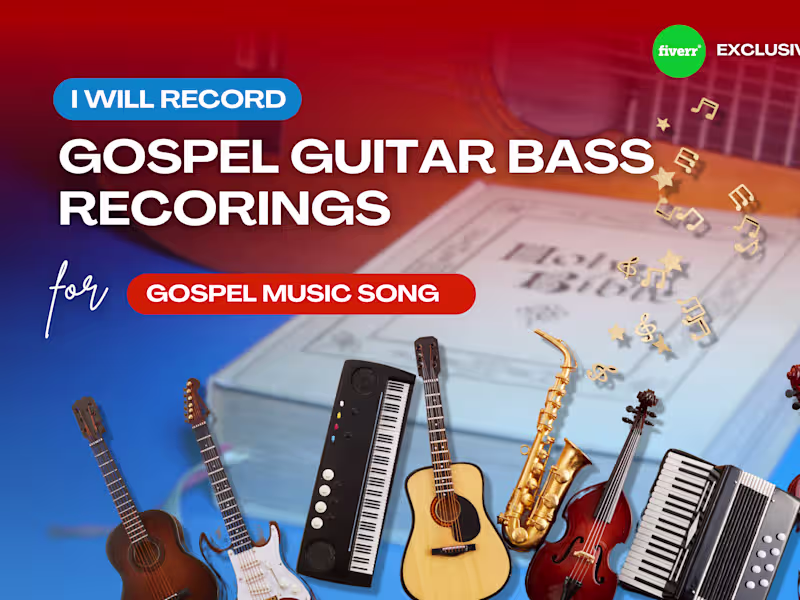 Cover image for Professional Gospel Bass Guitar Recordings for Your Gospel Music