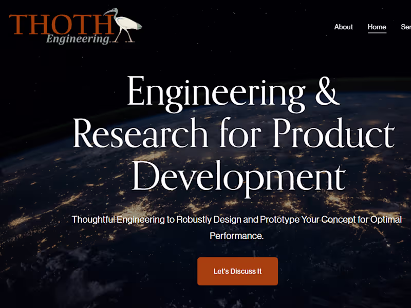 Cover image for Website Design + Technical Writing | Thoth Engineering