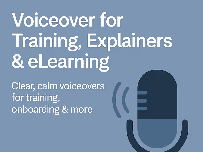 Cover image for Voiceover for Training, Explainers & eLearning