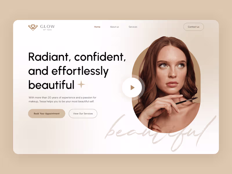 Cover image for GLOW – Landing Page UX/UI Design for Beauty & Skincare Brand