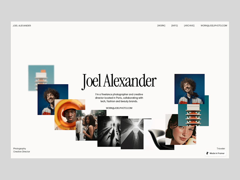 Cover image for Joel Alexander Portfolio Framer Template Design