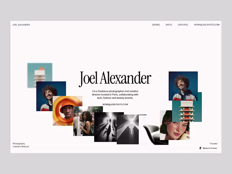 Cover image for Joel Alexander Portfolio Framer Template Design