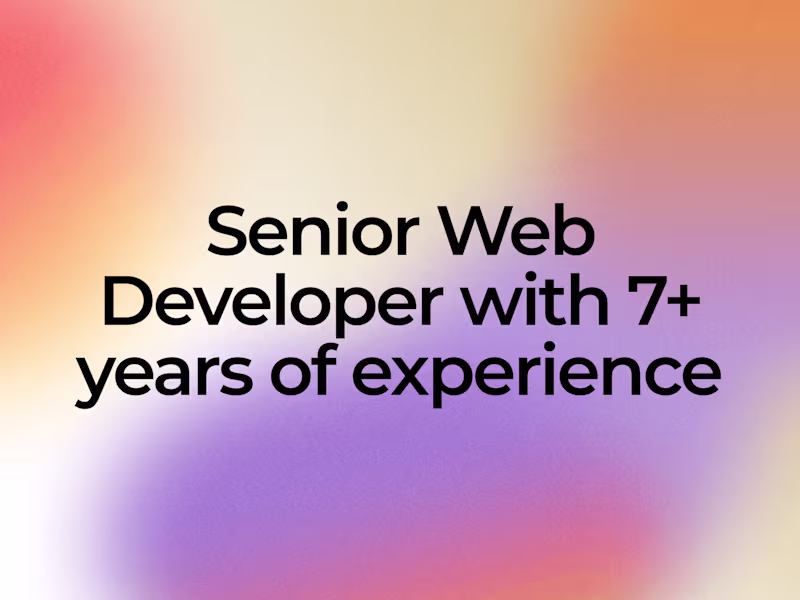 Cover image for Senior Frontend Development