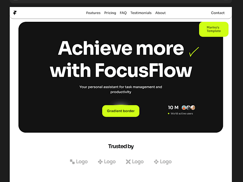 Cover image for FocusFlow SaaS website Template