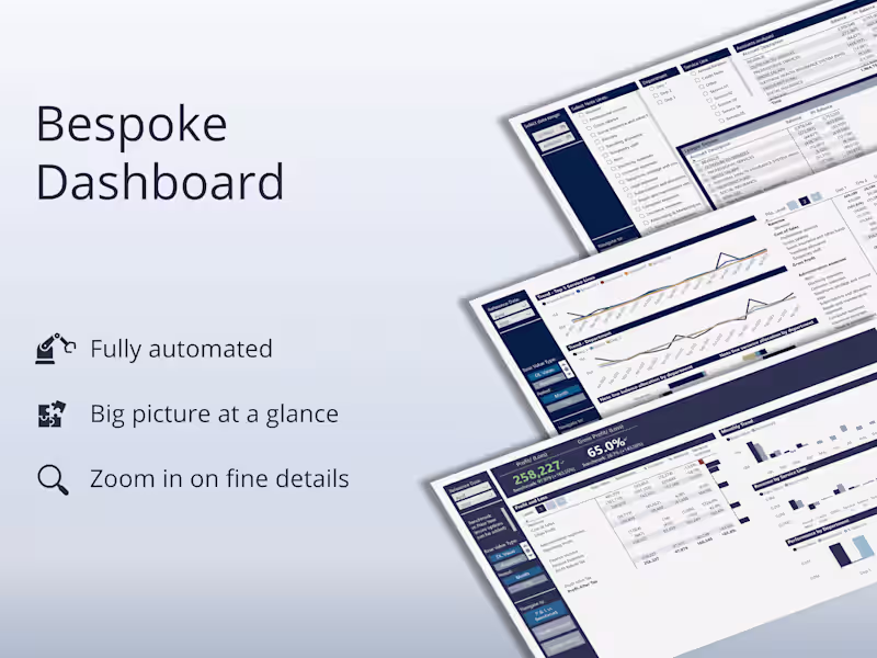 Cover image for Power BI or Excel Dashboard/ Management tool