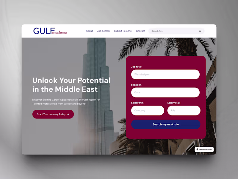 Cover image for Recruitment Website Figma Design and Framer Development
