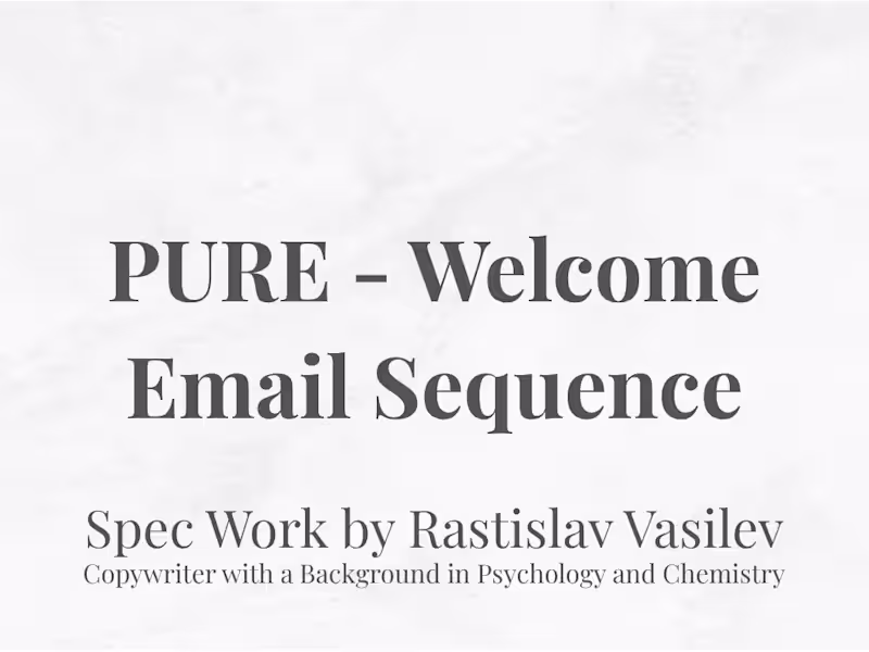 Cover image for PURE Sports Nutrition - Welcome