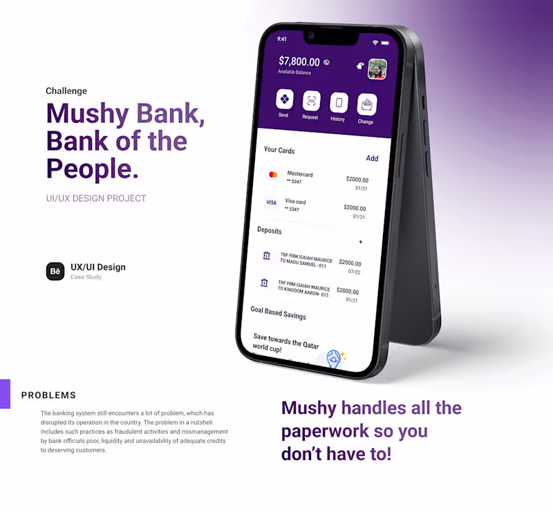 Cover image for Mushy Bank Case Study | Behance