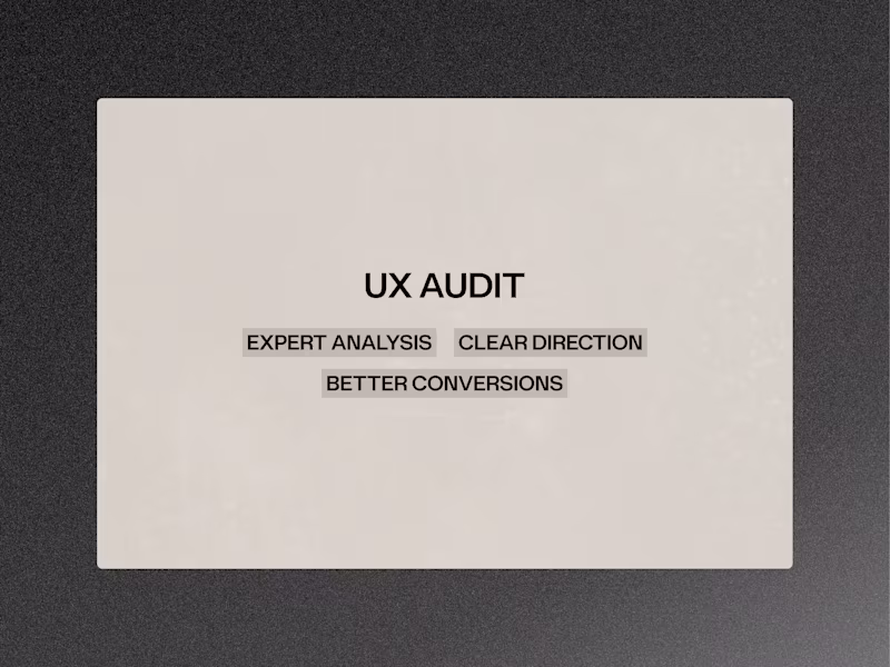 Cover image for eCOMMERCE UX Audit