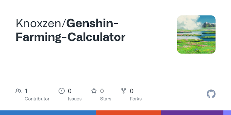 Cover image for Genshin-Farming-Calculator