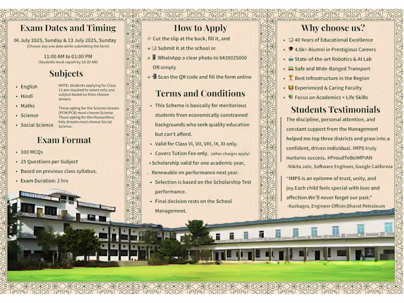 Cover image for Condensing this much information — exam details, fee waivers...