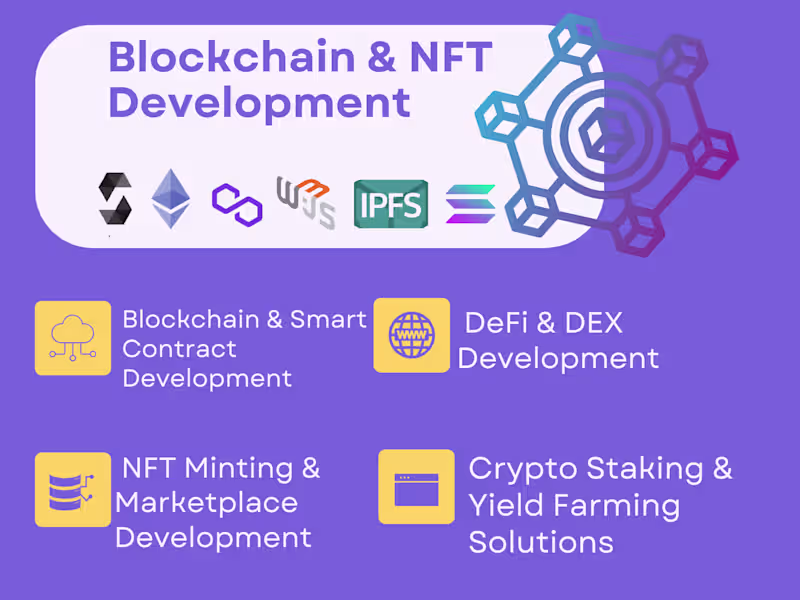 Cover image for Blockchain & NFT Development-Custom Token, DeFi & Smart Contract