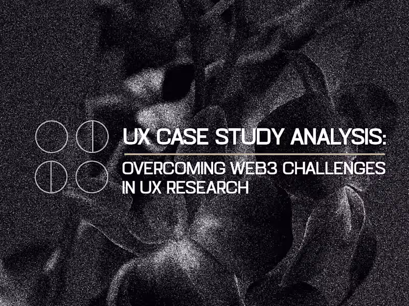 Cover image for UX Case Study: Web3 Challenges