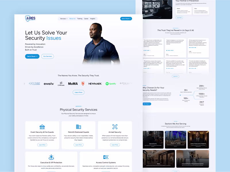 Cover image for Ares Security Website Design and Framer Development