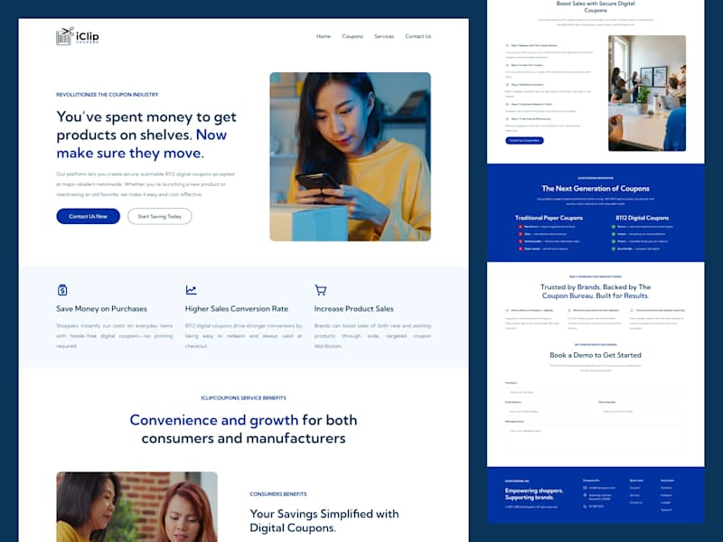 Cover image for iClipCoupons Digital Coupon Platform Landing Page Design