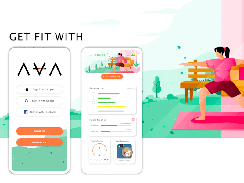 Cover image for App UX UI Design: Wellness & Fitness Tracking
