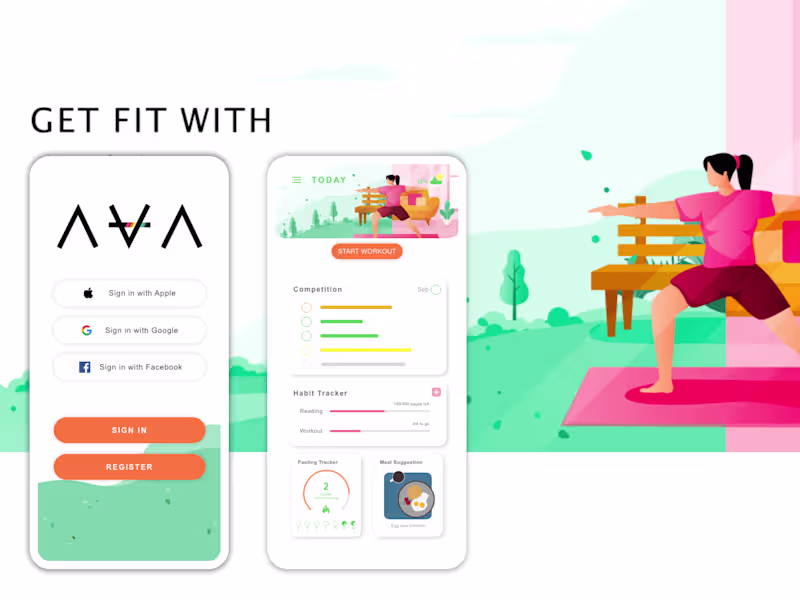Cover image for App UX UI Design: Wellness & Fitness Tracking