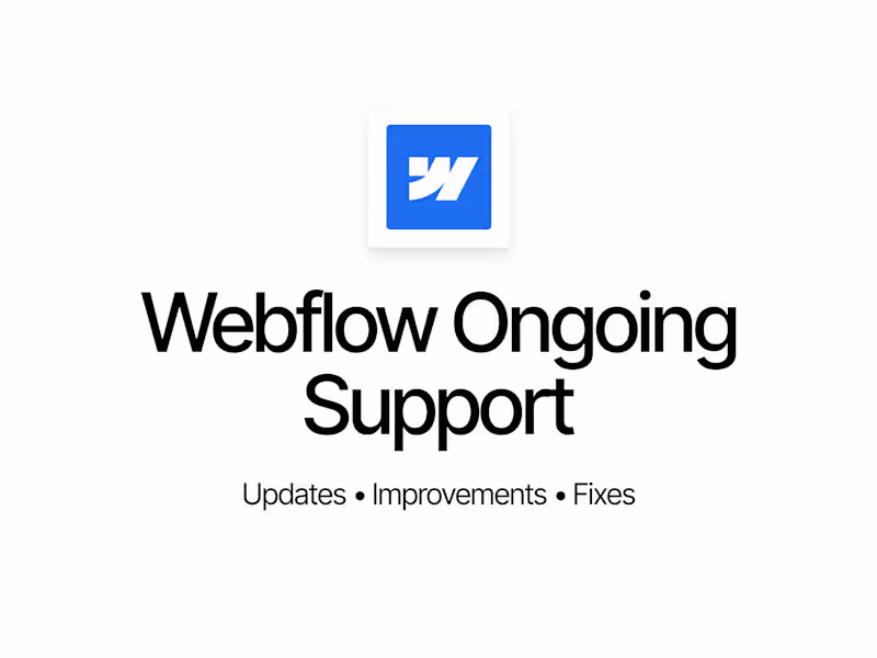 Cover image for Webflow Retainer – Ongoing Updates, Optimization & Support