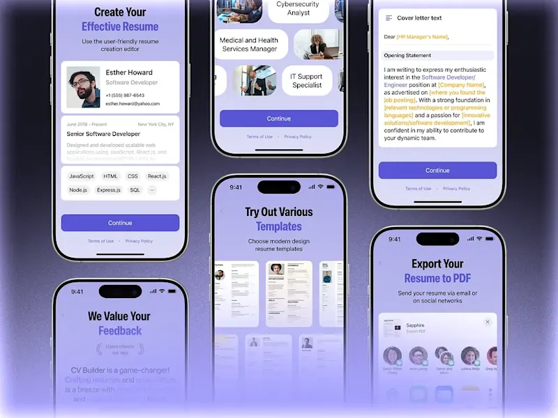Cover image for Onboarding for Resume & CV Builder App