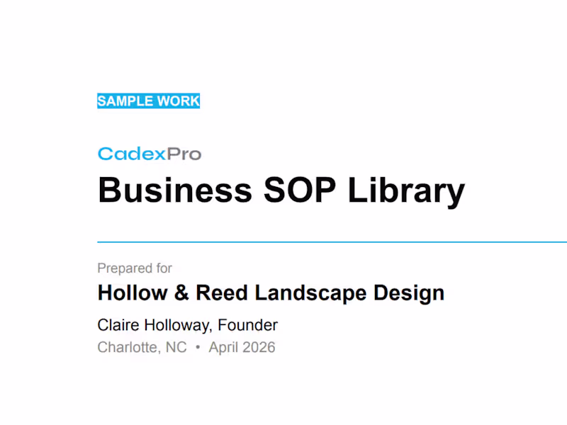 Cover image for Sample deliverable showing the full