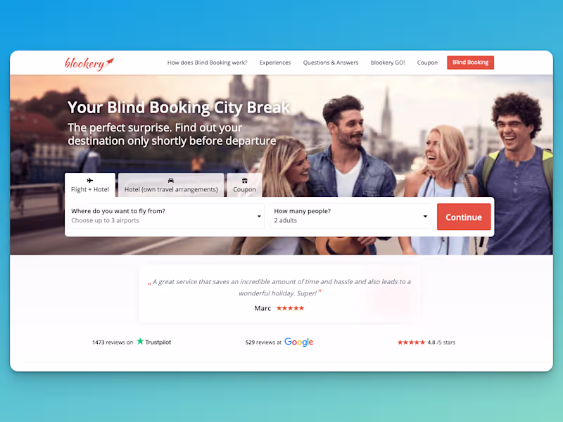 Cover image for Blind Booking » Blookery