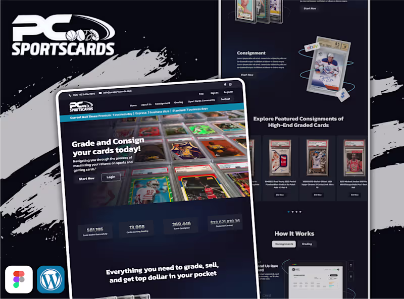 Cover image for Custom WordPress Website for Sports Card Platform