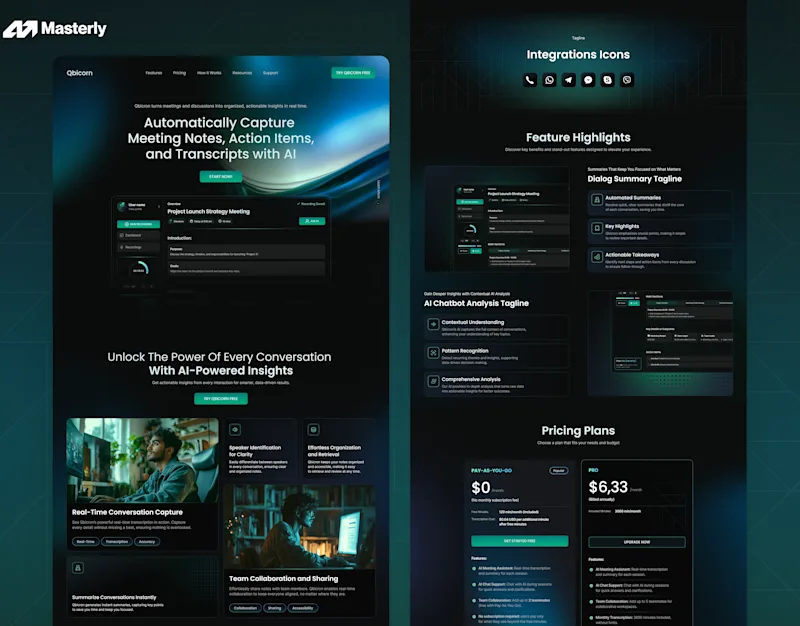 Cover image for Responsive UI/UX Website Design for AI Note-taker