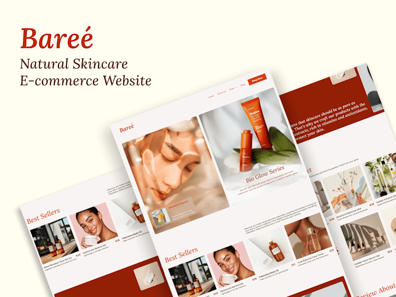 Cover image for Baree - Skincare E-commerce Website Design