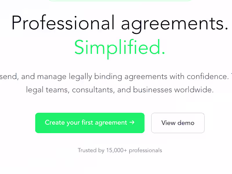 Cover image for Agreed - Draft and Sign Agreements and Contracts with AI. 