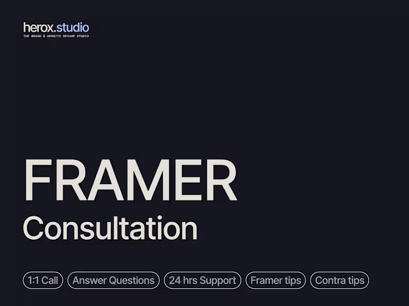 Cover image for 60-Minute Call on Framer Website Development