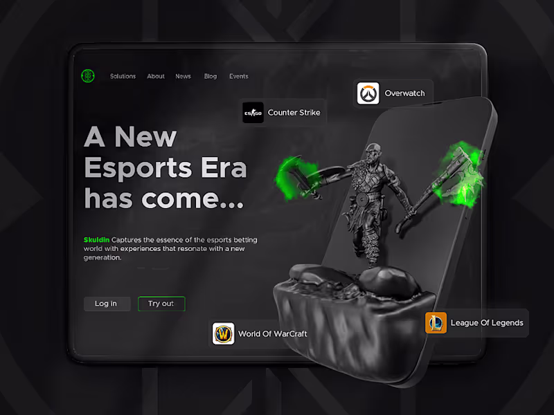 Cover image for Esport Landing Page and branding design