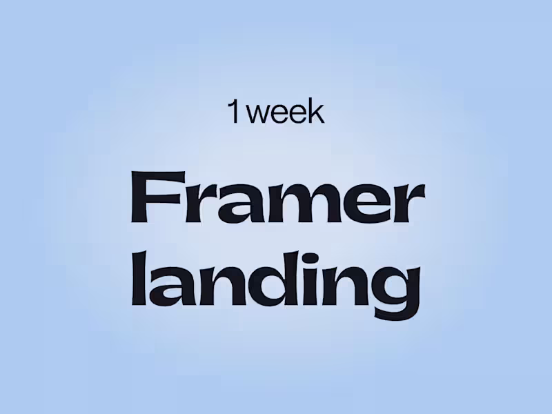 Cover image for 1 Week landing page design and development with Framer