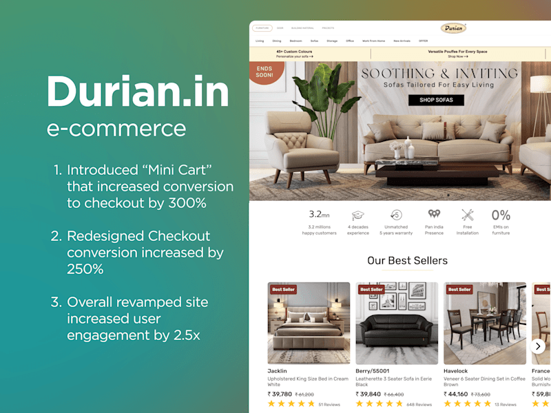 Cover image for Durian's Conversion hiked by 300% after we Redesigned its UX 