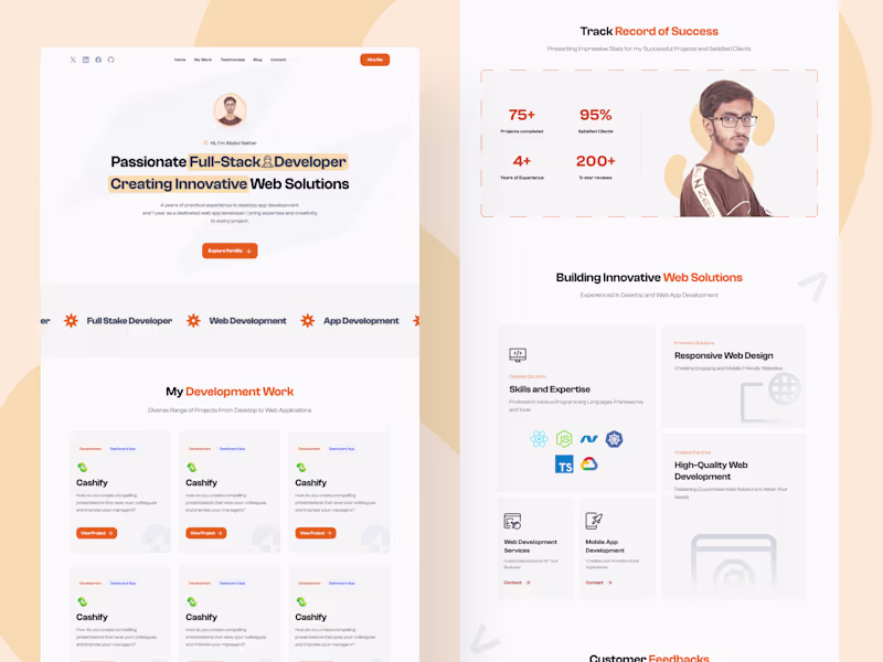 Cover image for Portfolio Website Design - Full Stack Developer