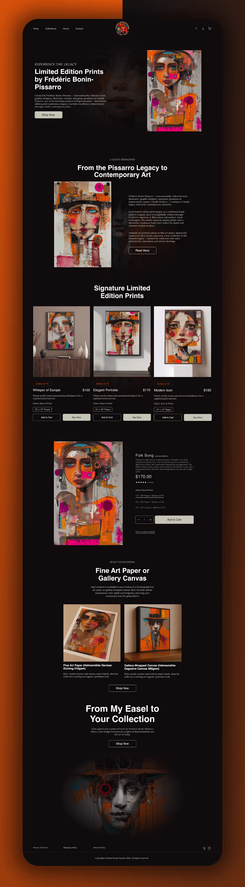 Cover image for E-commerce Website Design for a Renown French Artist