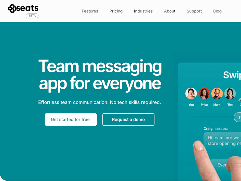 Cover image for 8seats.com - Framer development with Nocoloco.co