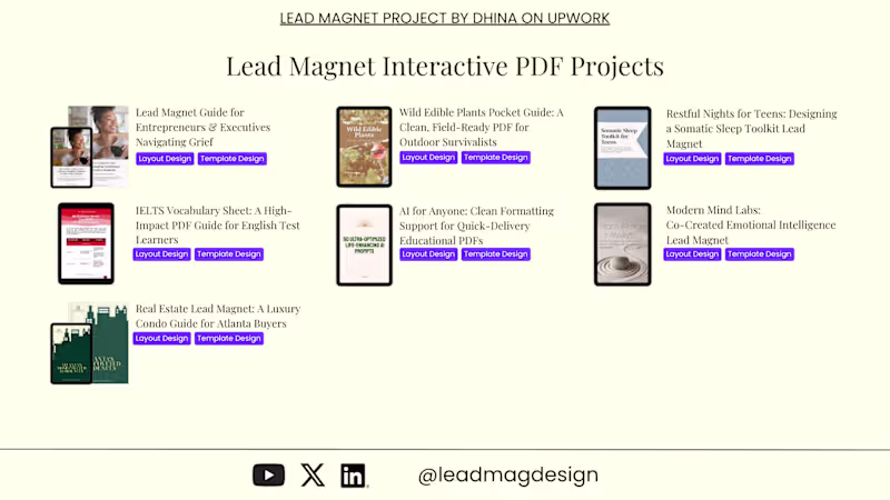 Cover image for Lead magnet Project, Amazon KDP, Social Media Post and more!