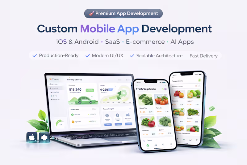 Cover image for Custom Mobile App Development (iOS & Android)