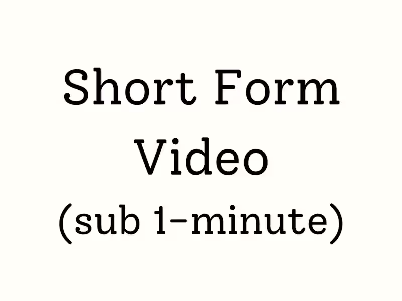 Cover image for Short Form Video