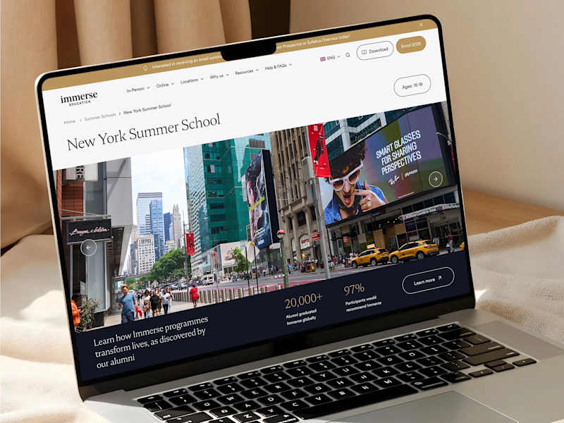 Cover image for Immerse Education Website Redesign