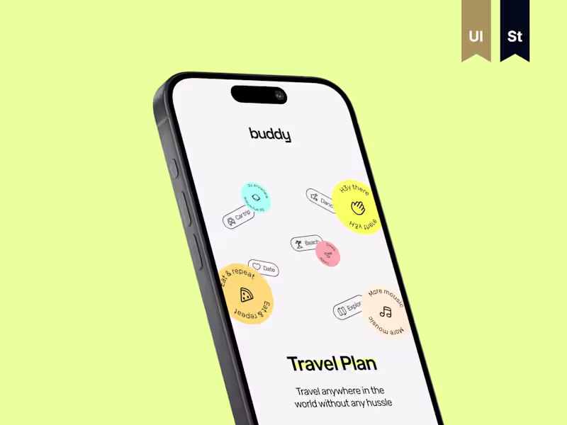 Cover image for Buddy Travel Planner — Mobile App & UX UI Design