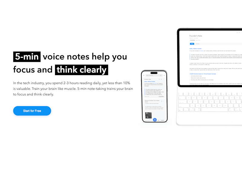 Cover image for Pocnote - Audio Note For Clear Thinking