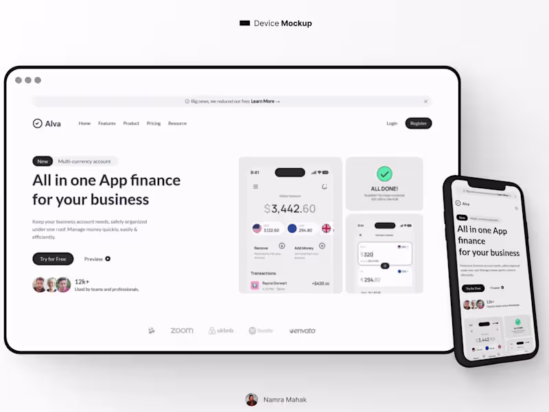 Cover image for Alva Hero Section – Modern Responsive UI with Tailwind CSS